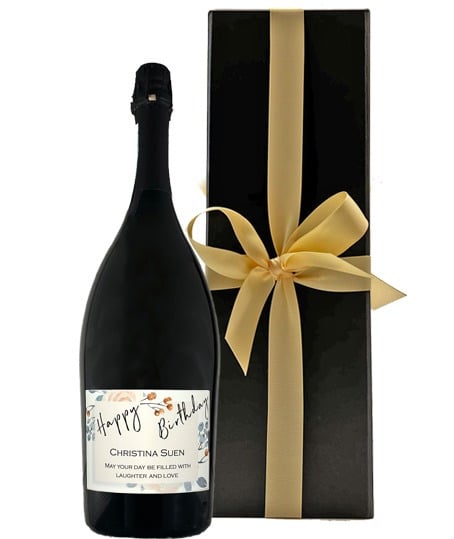 Personalised Prosecco Magnum, Black Gift Box