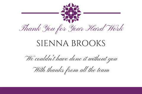 Purple Motif Thank You for Your Hard Work