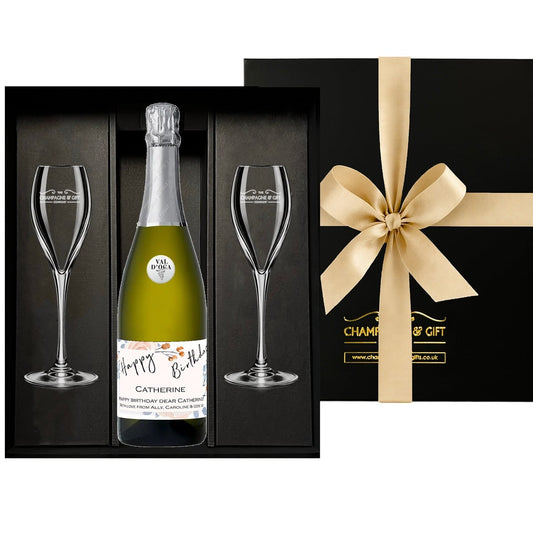 Personalised Prosecco & Signature Flutes Gift Set