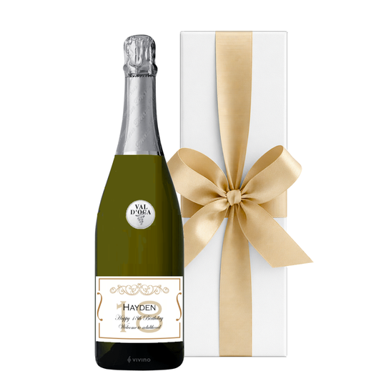 Personalised Prestige Prosecco in a White Gift Box