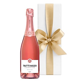 Taittinger Prestige Rose Champagne in white gift box
