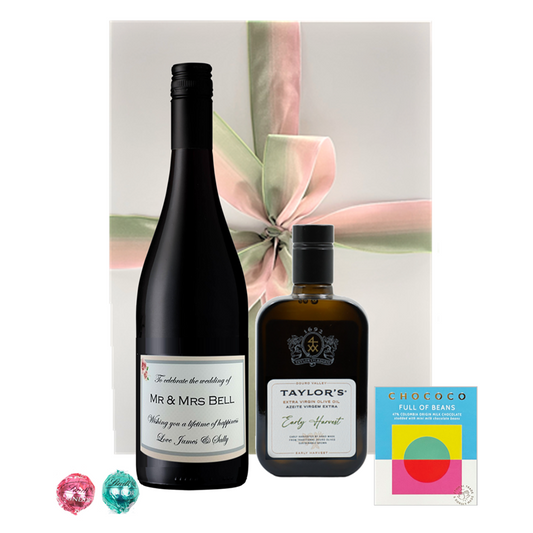 Personalised Cabernet Sauvignon, Taylor's Chef Edition Olive Oil & Chocolate Gift
