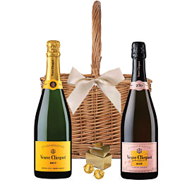 The Veuve Celebration Duo in Wicker Double Bottle Carrier
