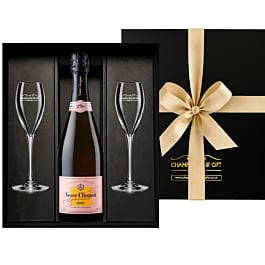 Veuve Clicquot Rose Champagne & Flutes Gift Box