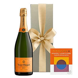 Veuve Clicquot in Gold Box - With Heavenly Honeycombe Milk Chocolate