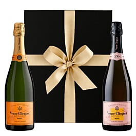 Veuve Clicquot Duo - Yellow Label and Rosé Champagne in Black Gift Box