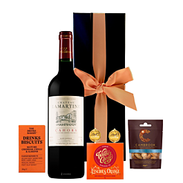 Warm Wishes Chateau Lamartine red wine taster gift in a black gift box