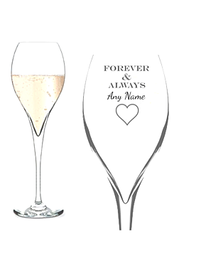 Opale flute engraved Forever & Always