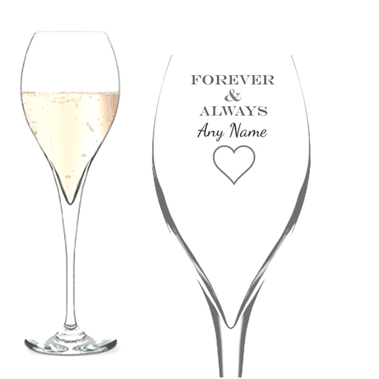 The Forever & Always Engraved Champagne Flute