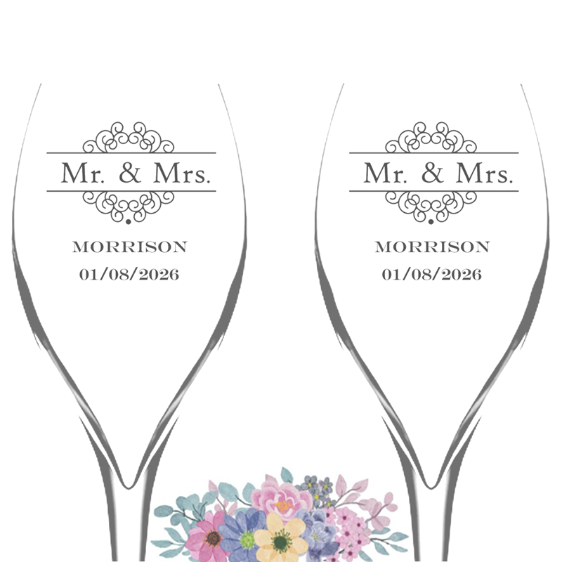 The Mr & Mrs Engraved Champagne Flutes