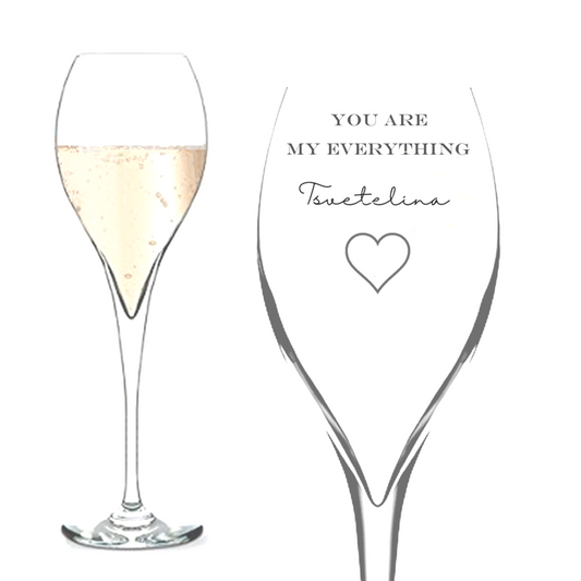 The 'You Are My Everything' Engraved Champagne Flute