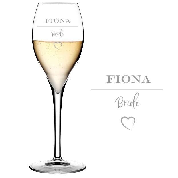The Bride's Engraved Champagne Flute
