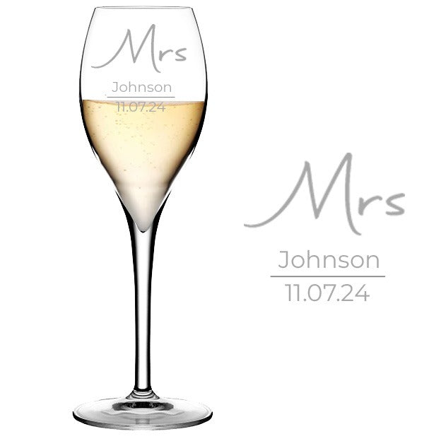 The Mrs Engraved Champagne Flute