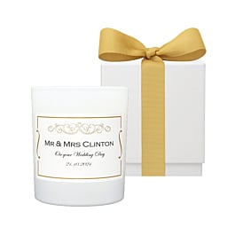 Garden of the Morning Calm personalised candle, Ylang Ylang & Lavender, in white gift box