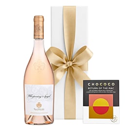 Whispering Angel Provence rosé wine gift box with Colombian coffee chocolate bar