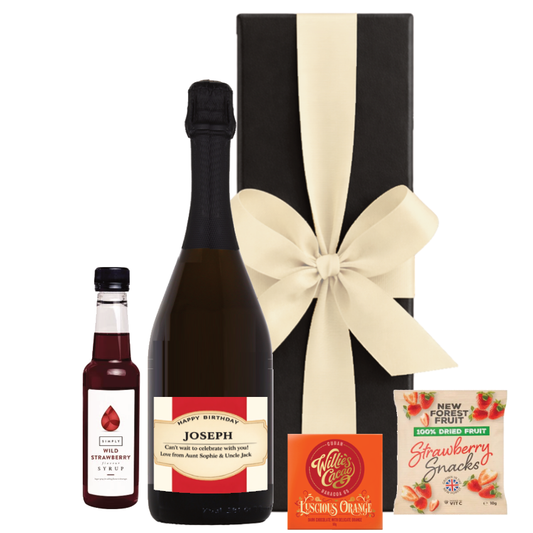 Personalised Prosecco Rossini Gift Set, Strawberry
