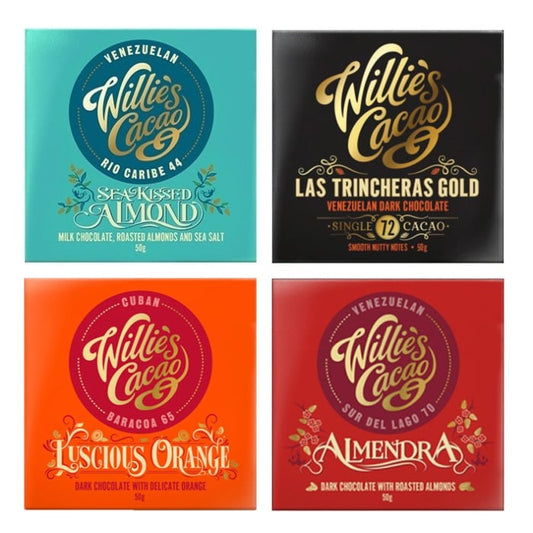 Willie's Cacao chocolate bar selection