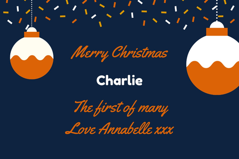 Christmas Baubles - Navy & Orange